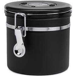 Picture of ChefWave  CHECW-CCANS ChefWave Stainless Steel Coffee Canister with Co2 Valve Date Tracker Black 8.8oz