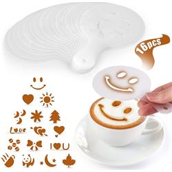 Picture of Zulay Kitchen  ZULB086FKTR57 Zulay Plastic Stencils&#44; Latte Art - 16 Pack