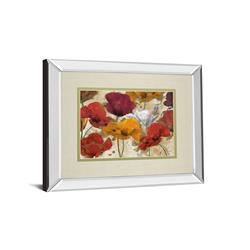 Classy Art 34 in. x 40 in. "Happy Flowers" By Katrina Craven Mirror Framed Print Wall Art (DM5469MF)