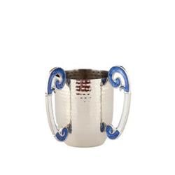 Picture of Classic Touch MEW90-BL-WH 5 x 4 in. Wash Cup - Enamel Blue, White