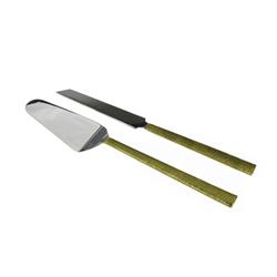 Picture of Classic Touch SPS502 12 in. Cake Servers with Gold Handles - Set of 2