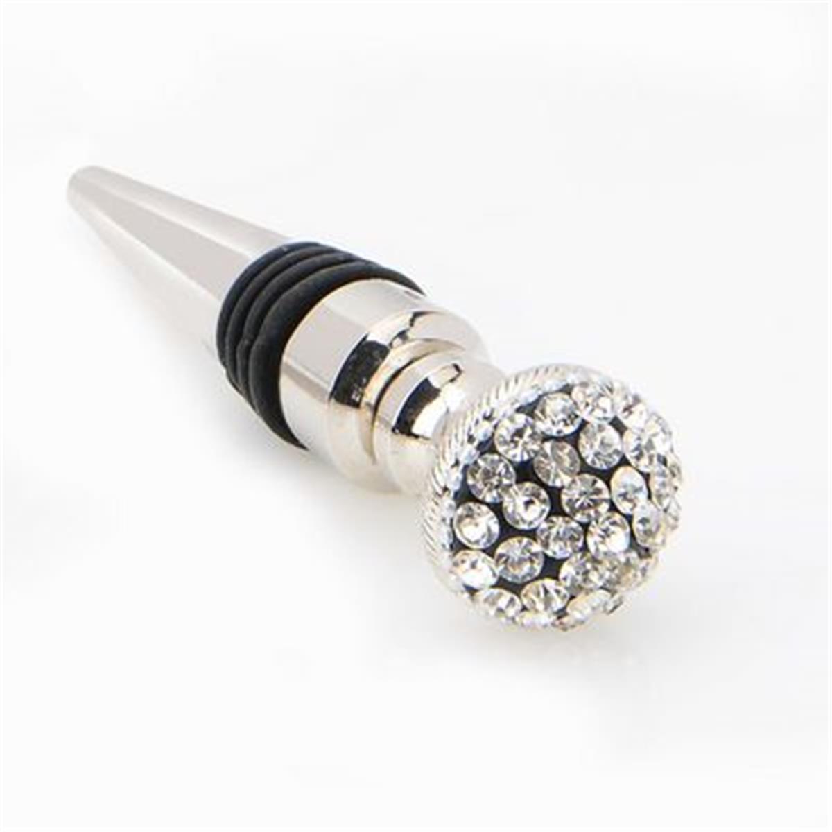 Picture of Classic Touch SDBS462 6.5 in. Hammered Stainless Steel Bottle Stopper with Diamonds