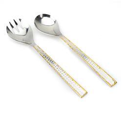 Classic Touch SV954 Salad Servers Silver & Gold - Set of 2