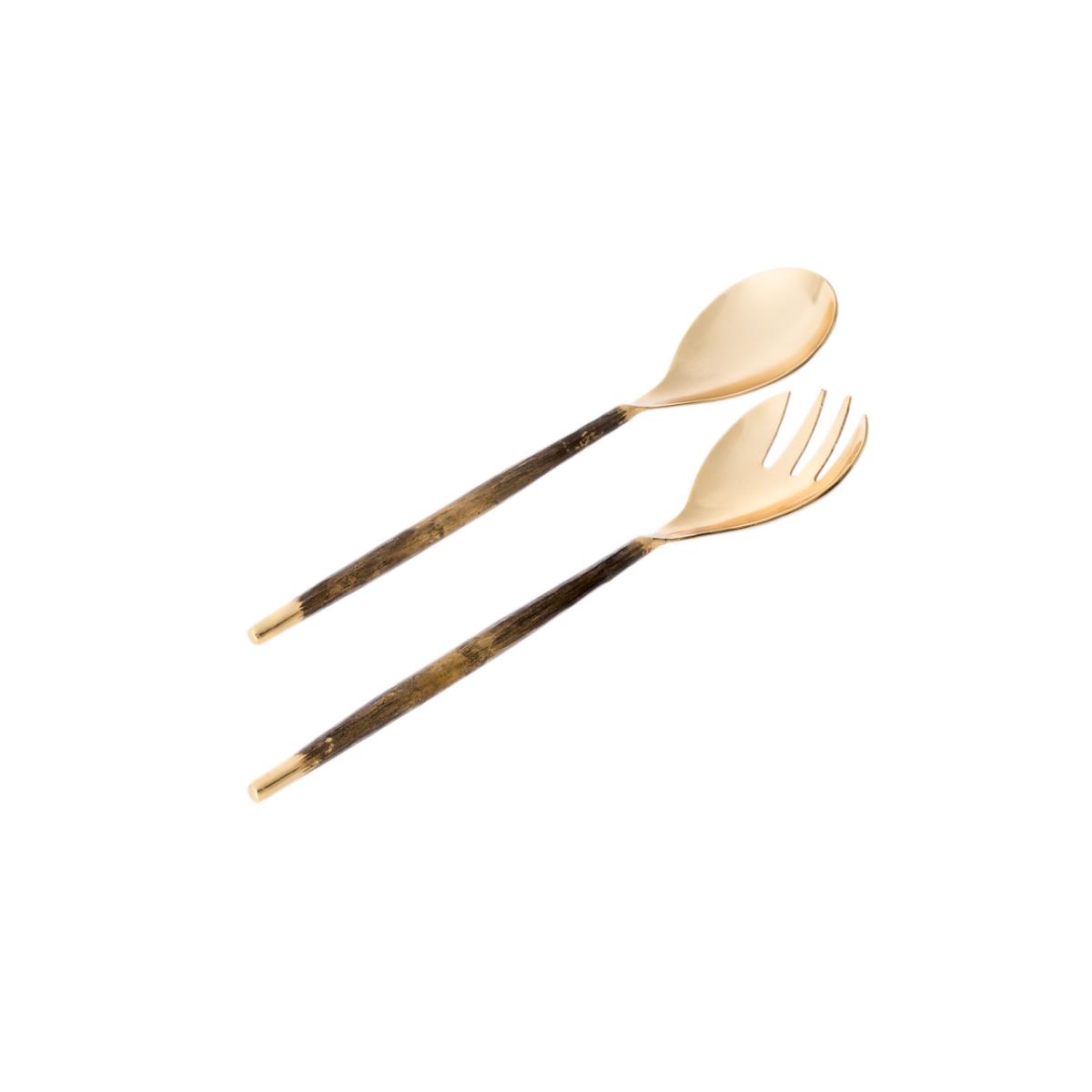Picture of Classic Touch MS705 Gold Salad Servers - Set of 2
