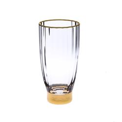 Picture of Classic Touch HBG1041 Straight Textured Water Tumblers with Gold Base & Rim&#44; Set of 6