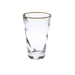 Picture of Classic Touch HBG1051 Pebble Glass Water Tumblers with Gold Rim&#44; Set of 6