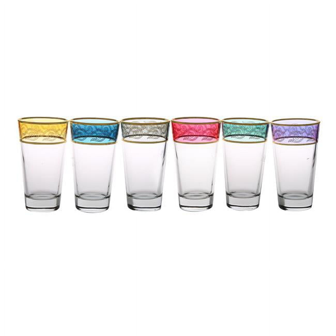 Picture of Classic Touch CHBGM643 Assorted Colored Tumblers with Gold Design&#44; Set of 6