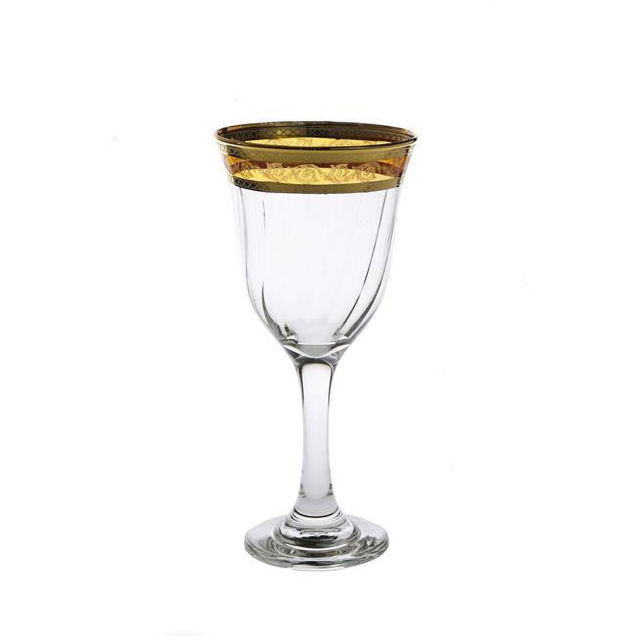 Picture of Classic Touch CWGA642 3.75 x 8 in. Amber Water Glasses with Gold Design, Set of 6
