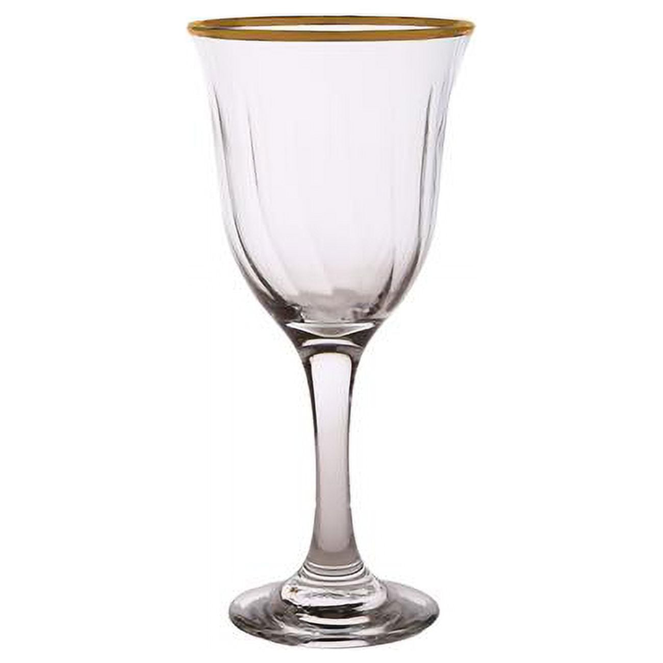Water Glasses with Simple Gold Design, Set of 6