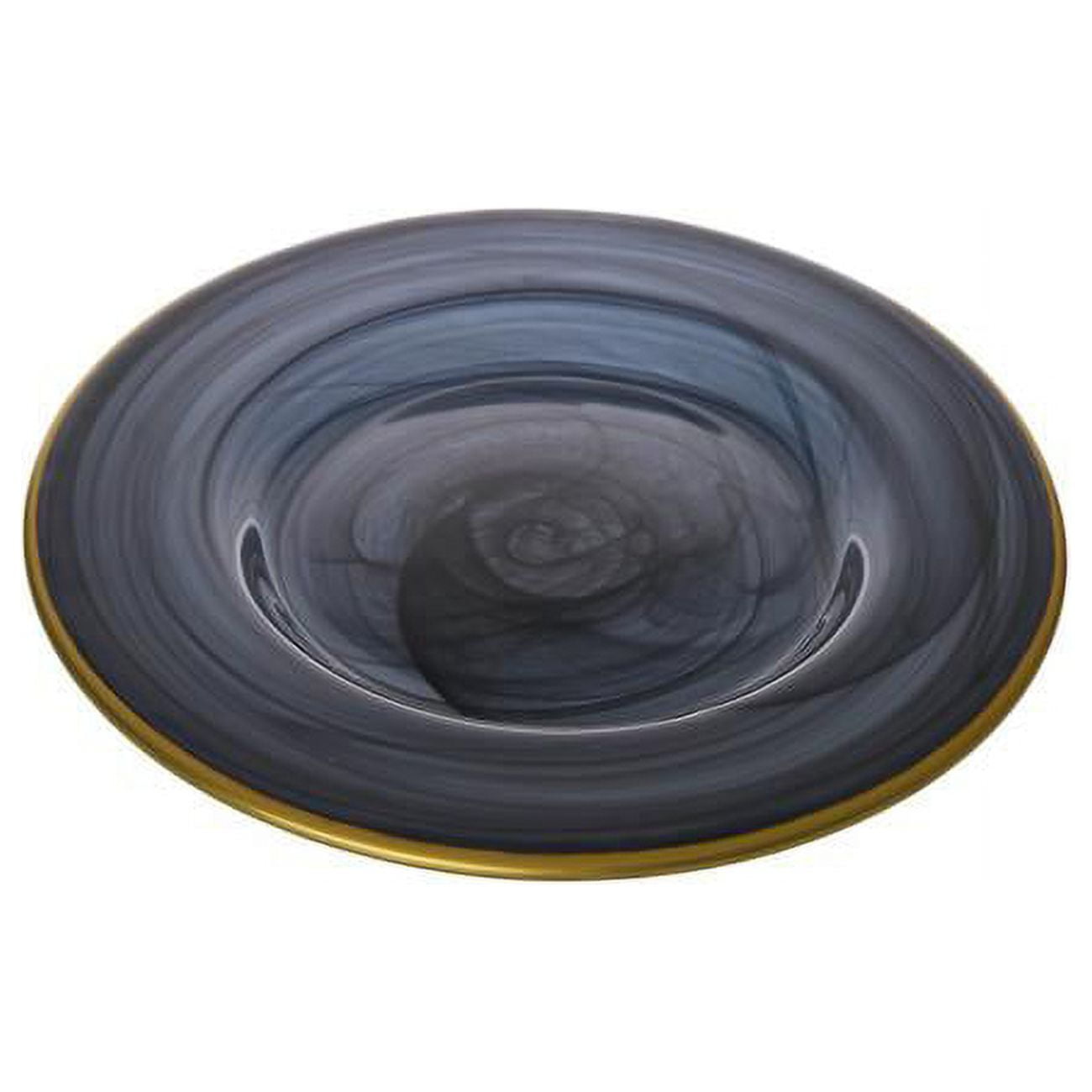 Picture of Classic Touch CP341 8.75 in. Black Alabaster Salad Plates with Gold-Scalloped, Set of 4