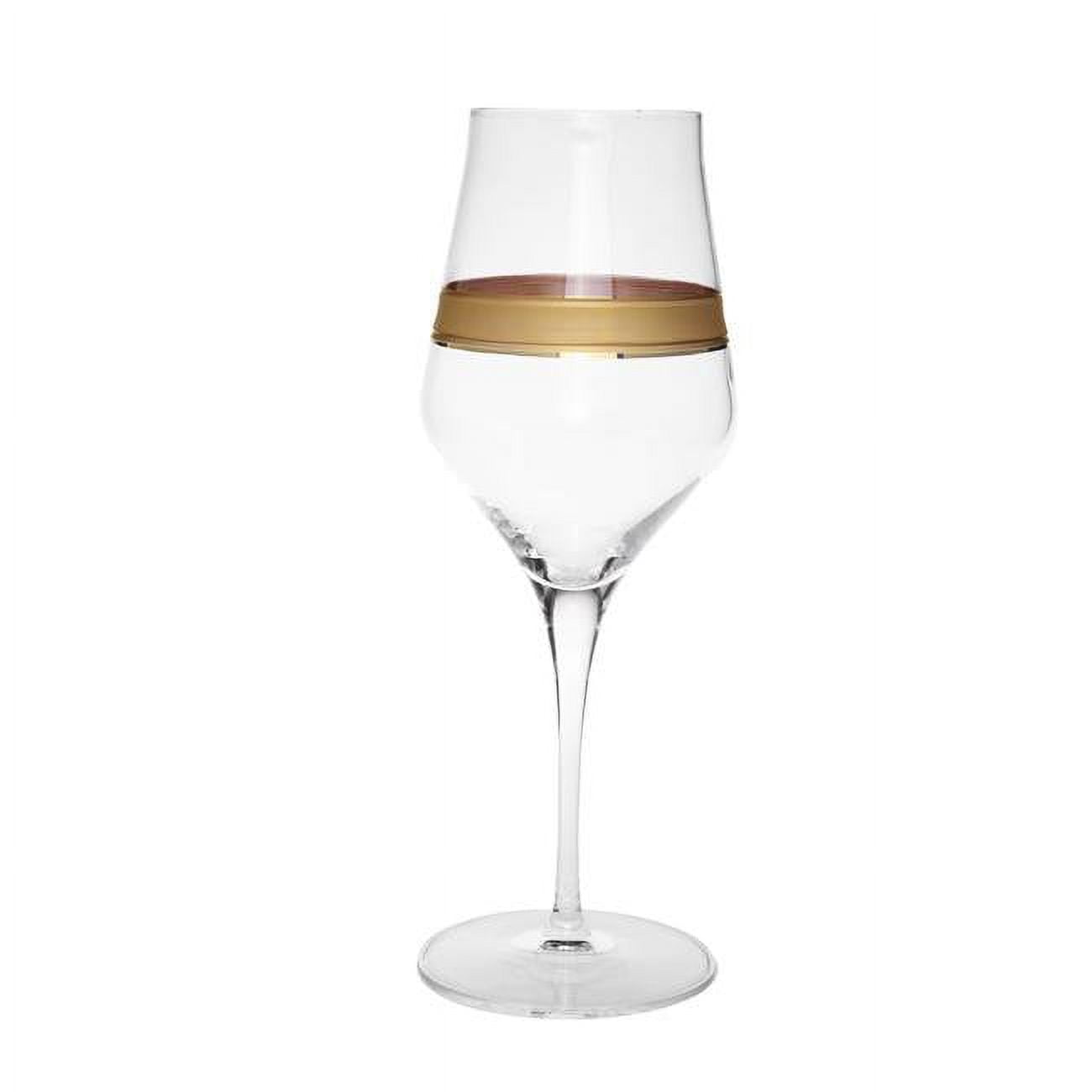 Picture of Classic Touch CWG736 Water Glasses with 14K Gold Striped Design, Set of 6 - 3.5 x 8 in.
