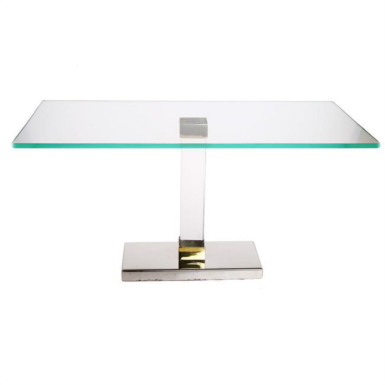 Picture of Classic Touch GAT107 Glass Rectangular Cake Stand with Acrylic Stem - 14.5 x 8 x 7.25 in.