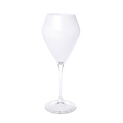 Picture of Classic Touch CWR822SM V-Shaped Water Glasses with Clear Stem, White - Set of 6