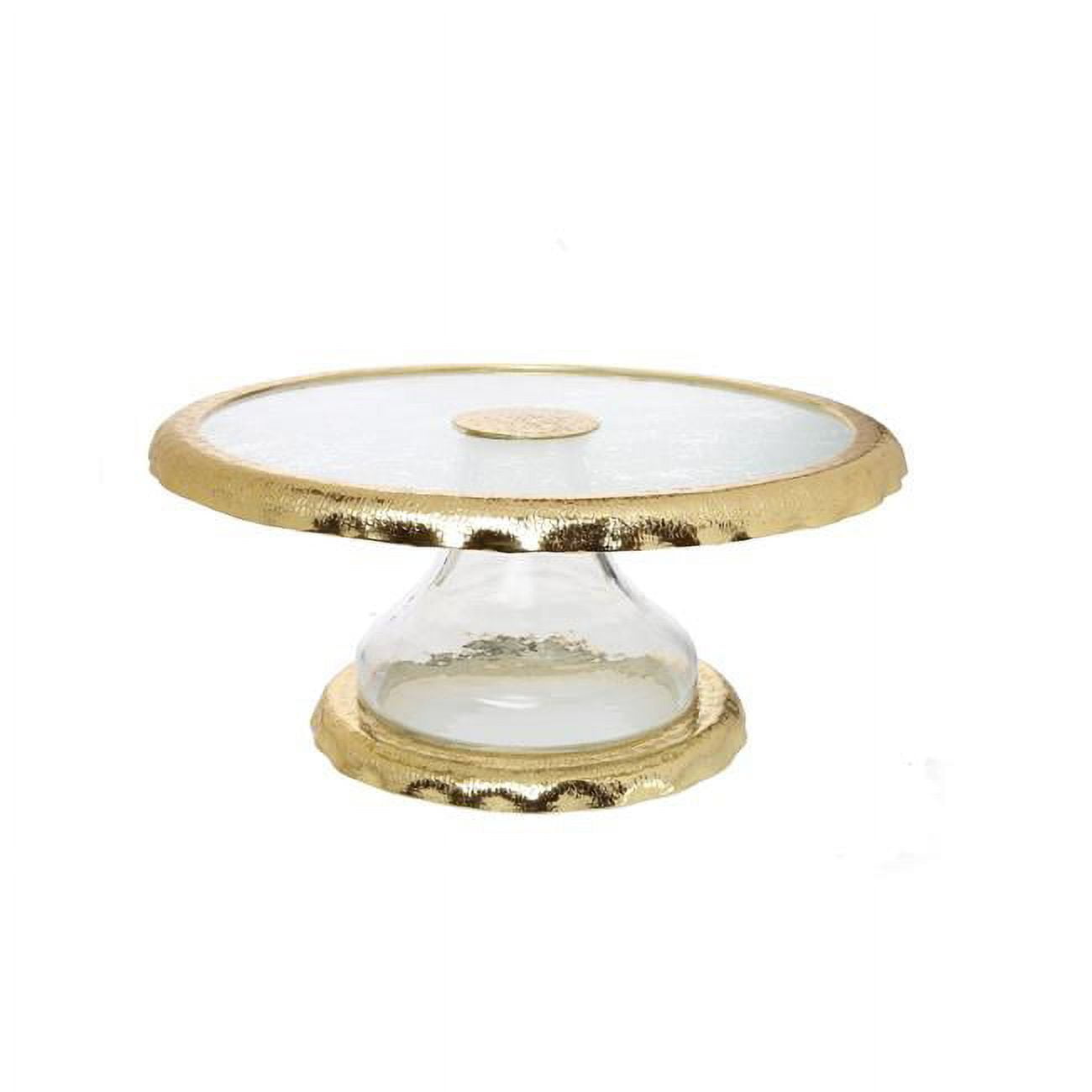 Picture of Classic Touch MGS031 Glass Cake Stand with Gold Border - 13.5 x 6.25 in.