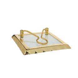Picture of Classic Touch MGN035 Napkin Holder with Gold Rim - 7.75 x 7.75 x 2.25 in.