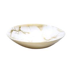 Picture of Classic Touch MB1071 Marbleized Oval Bowl&#44; White & Gold