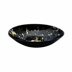 Picture of Classic Touch CB1072 12.5 in. Black Oval Shaped Bowl with Splashy Gold Design