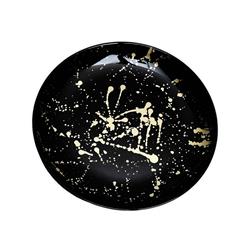 Picture of Classic Touch CP1065 8 in. Trophy Salad Plates with Splashy Gold Design, Black - Set of 4