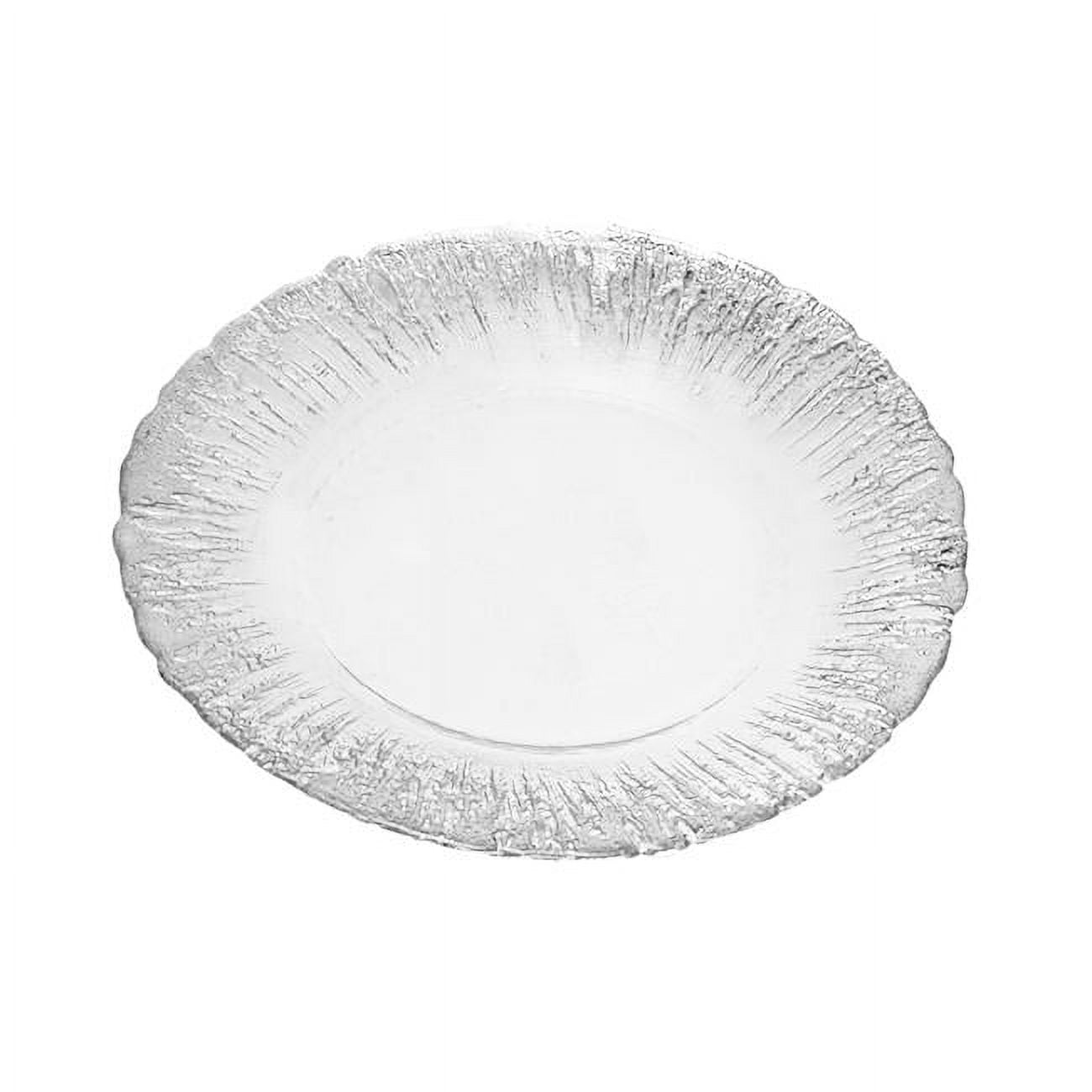 Picture of Classic Touch CPD305SM 11 in. Opaque White Dinner Plates with Silver Flash Design - Set of 4