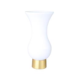 Picture of Classic Touch CRV822W White S-Shaped Glass Vase with Gold Base - 6 x 11.5 in.