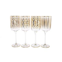 Picture of Classic Touch CWG2013 Mix & Match Water Glasses with 24K Gold Design - Set of 4