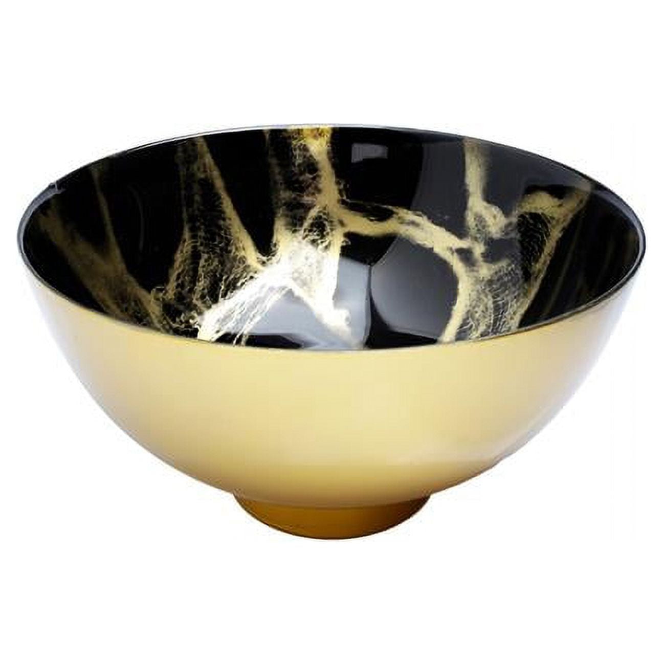 Picture of Classic Touch MB1083 10.5 in. Black & Gold Marbleized Footed Bowl