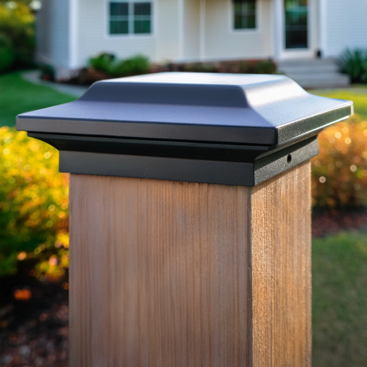 NSM44B 4 x 4 in. -Aluminium Post Cap - Black