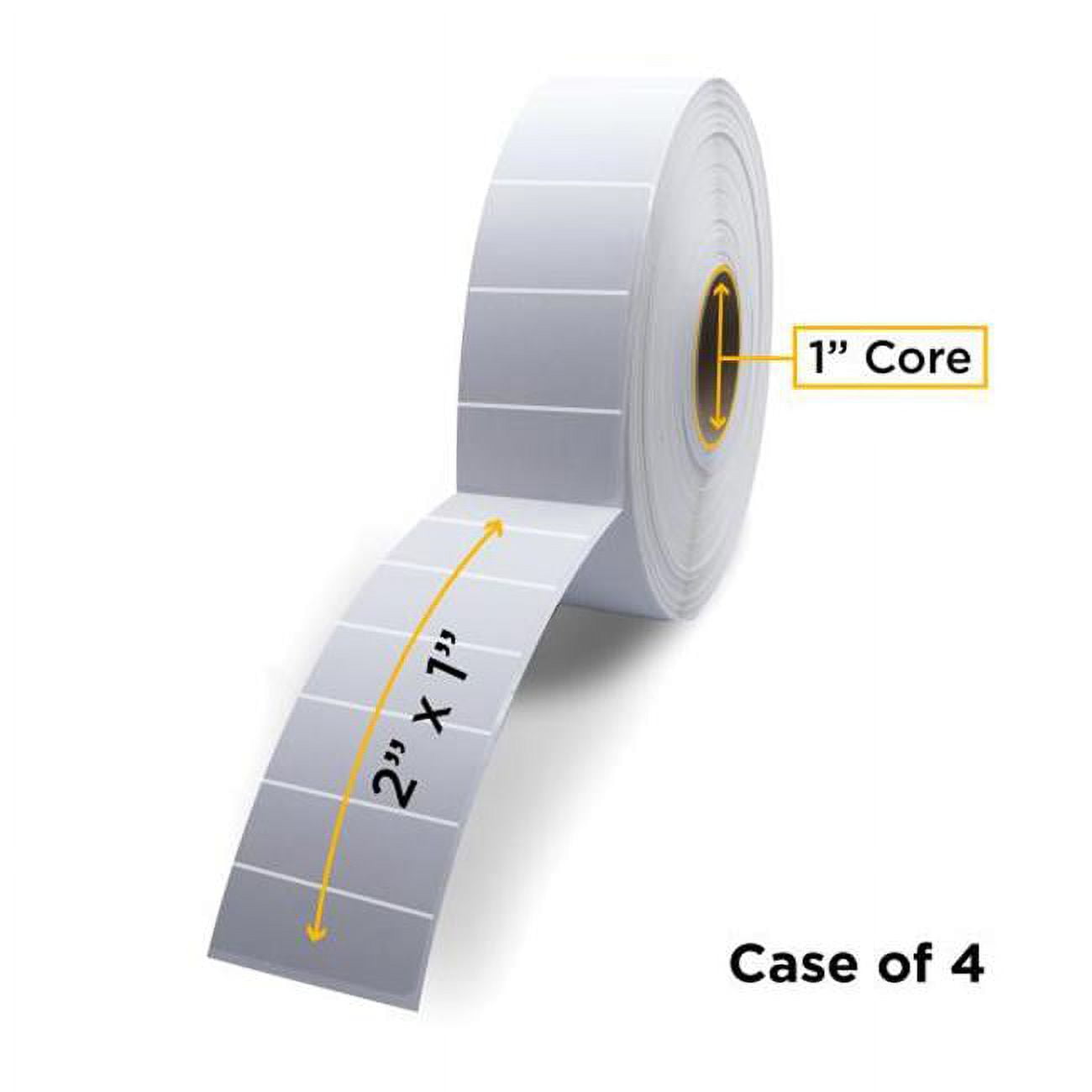 1.0 in. ID x 5.0 in. Max OD Non-OEM New Thermal Transfer Label Roll for Desktop Barcode Printers, White - 2 x 1 in. - Case of 4