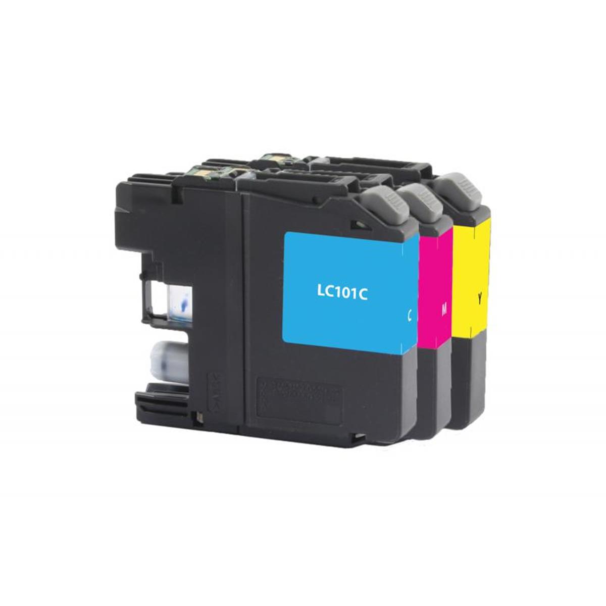 Picture of Brother 118143 CIG Non-OEM New Cyan&#44; Magenta & Yellow Ink Cartridges for LC-101 - Pack of 3