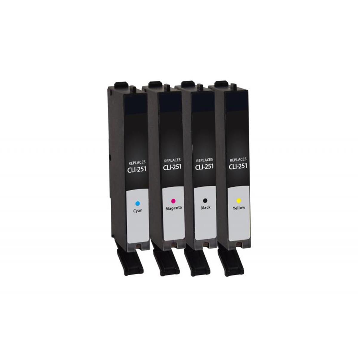118169 Black, Cyan & Magenta & Yellow Ink Cartridges for CLI-251 - Pack of 4