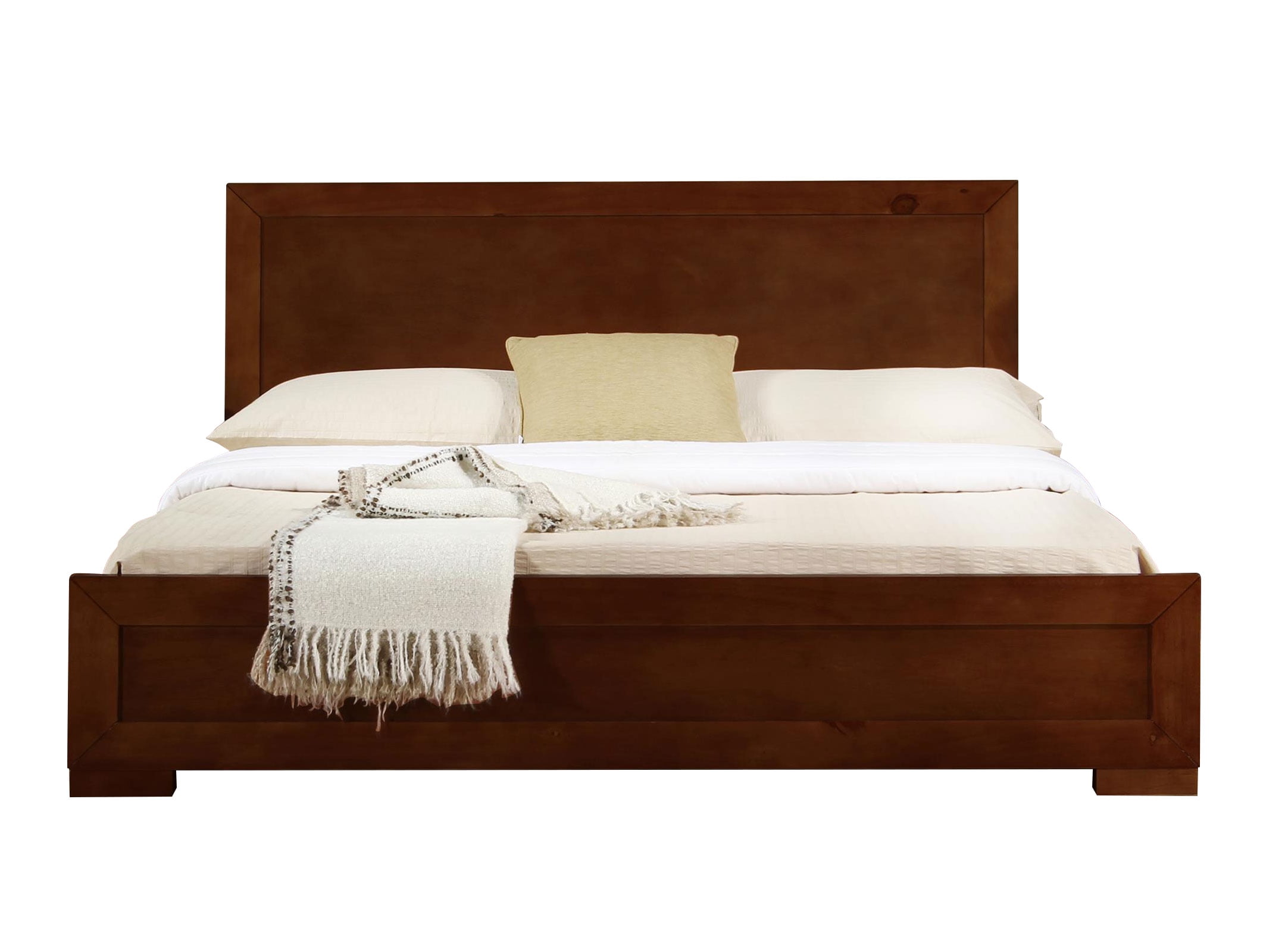 86352 Trent Wooden Platform Bed, Walnut - King Size