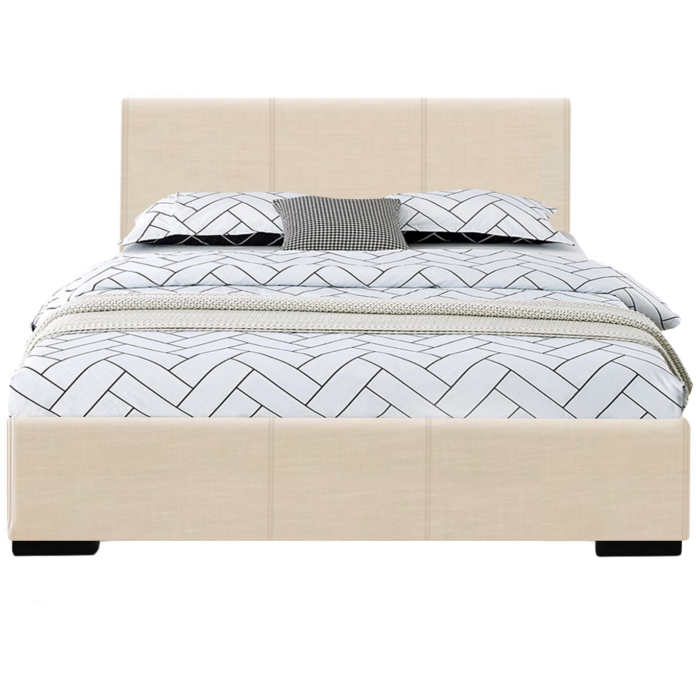 Picture of Camden Isle 102431 Abbey Platform Bed&#44; Beige - Full Size