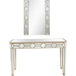 Picture of Camden Isle 86534 15.7 x 47.2 x 30.5 in. Lilian Rectangular Wall Mirror & Console Table Set&#44; Champagne