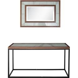 Picture of Camden Isle 86621 15.7 x 59.1 x 30 in. Riley Wall Mirror & Console Table Set&#44; Brown
