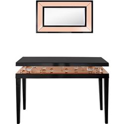 Picture of Camden Isle 86630 15.7 x 51.2 x 35.4 in. Gelenau Wall Mirror & Console Table Set&#44; Rose Gold