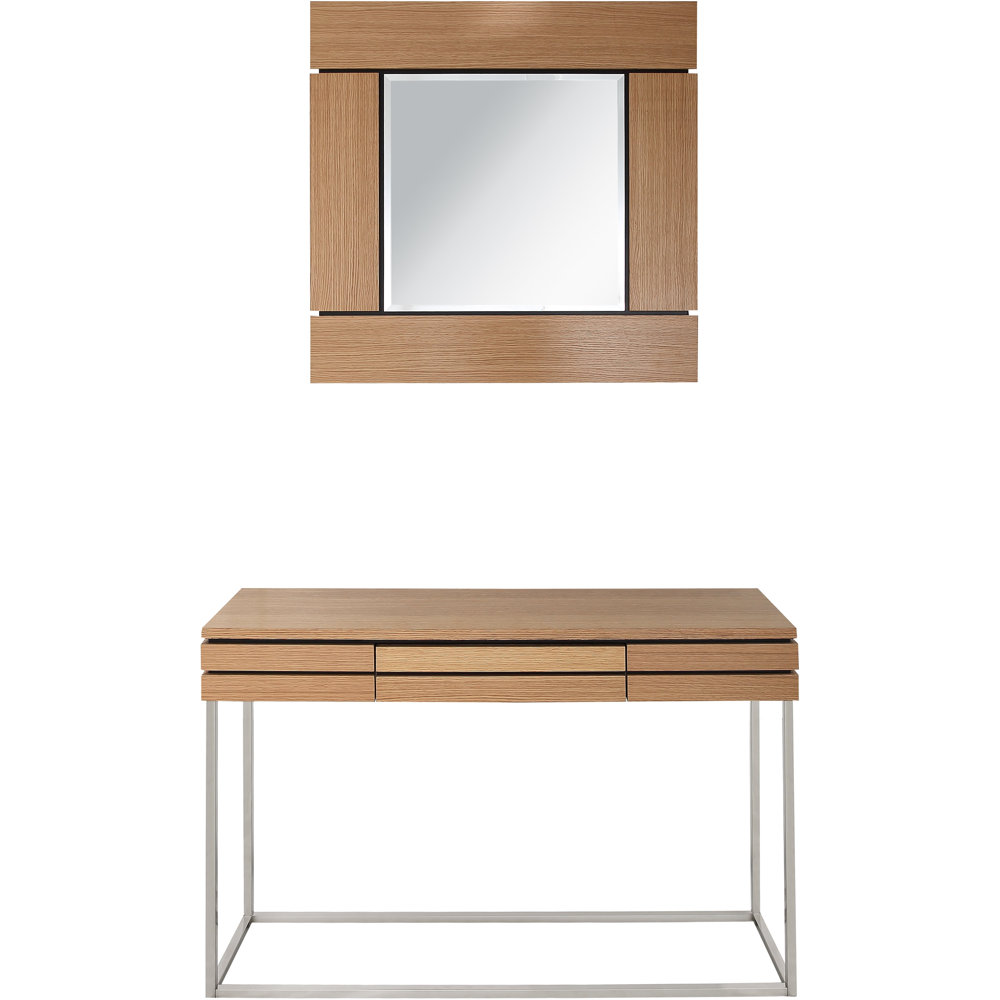Picture of Camden Isle 86636 13.8 x 47.2 x 29.9 in. Barnes Wall Mirror & Console Table Set&#44; Brown