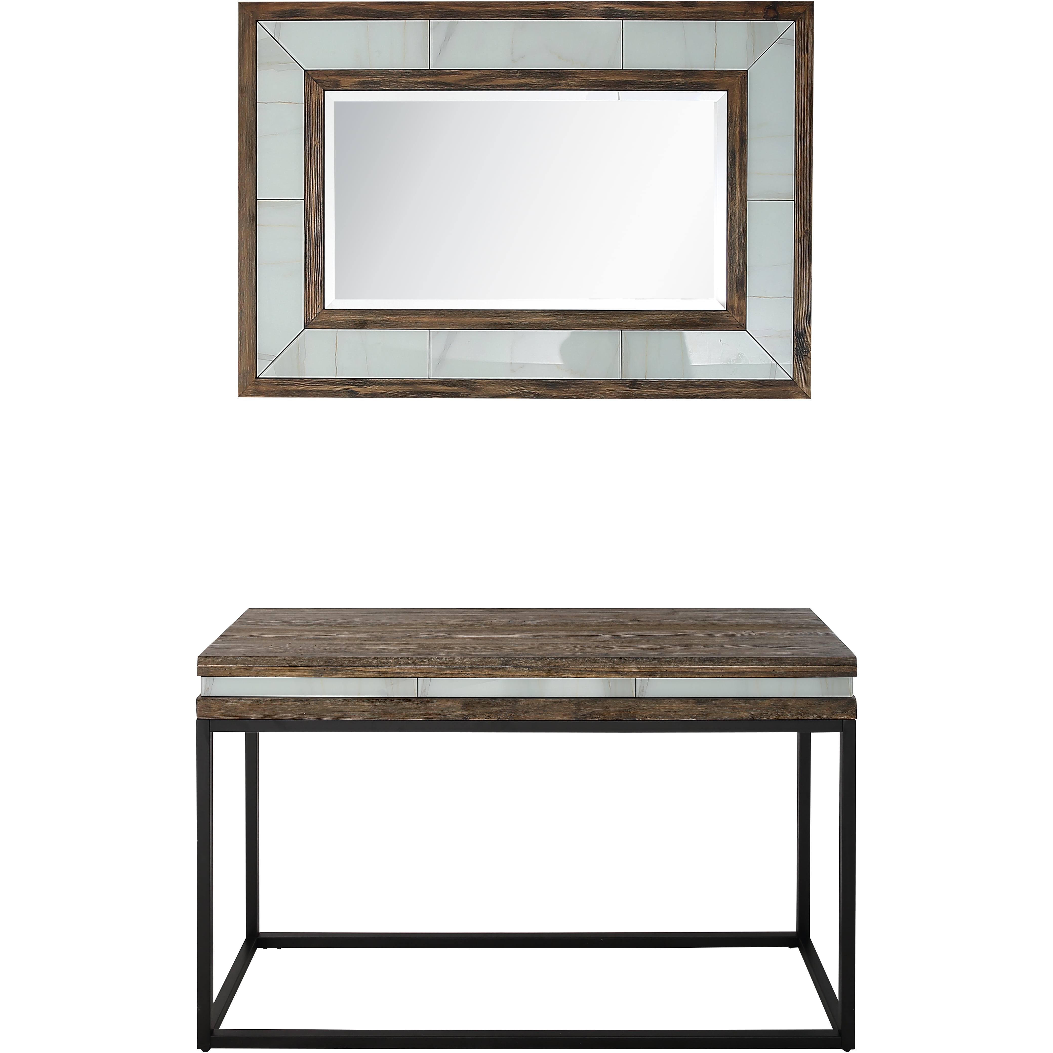 Picture of Camden Isle 86639 15.7 x 47.2 x 29.5 in. Bailey Rectangular Wall Mirror & Console Table Set&#44; Brown