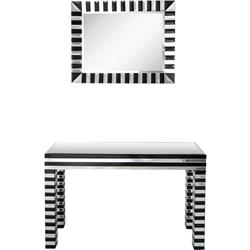 Picture of Camden Isle 86641 14.4 x 47.6 x 29.9 in. Waves Wall Mirror & Console Table Set&#44; Clear & Black