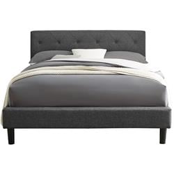 Monticello Platform Bed, Queen, Gray with 2 Nightstands -  Templeton, TE3364670