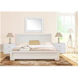 Picture of Camden Isle 312430 Trent Wooden Platform Bed in White, Twin with 1 Nightstand