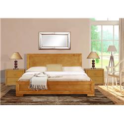 Picture of Camden Isle 312630 Trent Wooden Platform Bed in Oak, Twin with 1 Nightstand