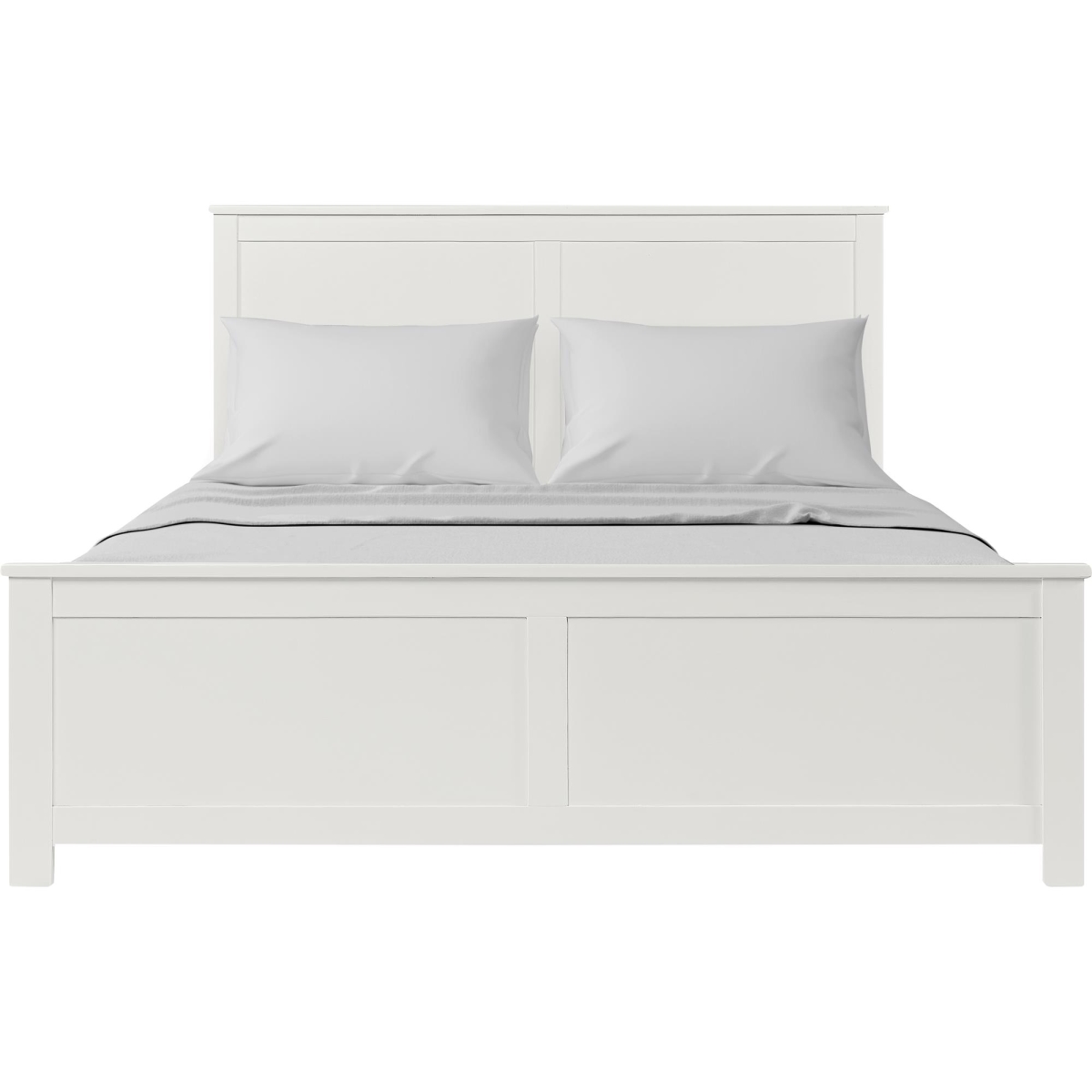117433 Winston Wooden Platform Bed in White, King