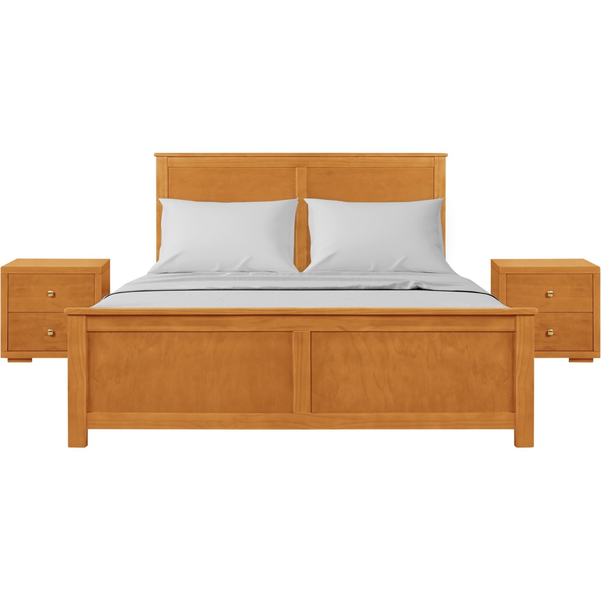 Picture of Camden Isle 317733 Winston Wooden Platform Bed in Cherry&#44; King with 2 Nightstands