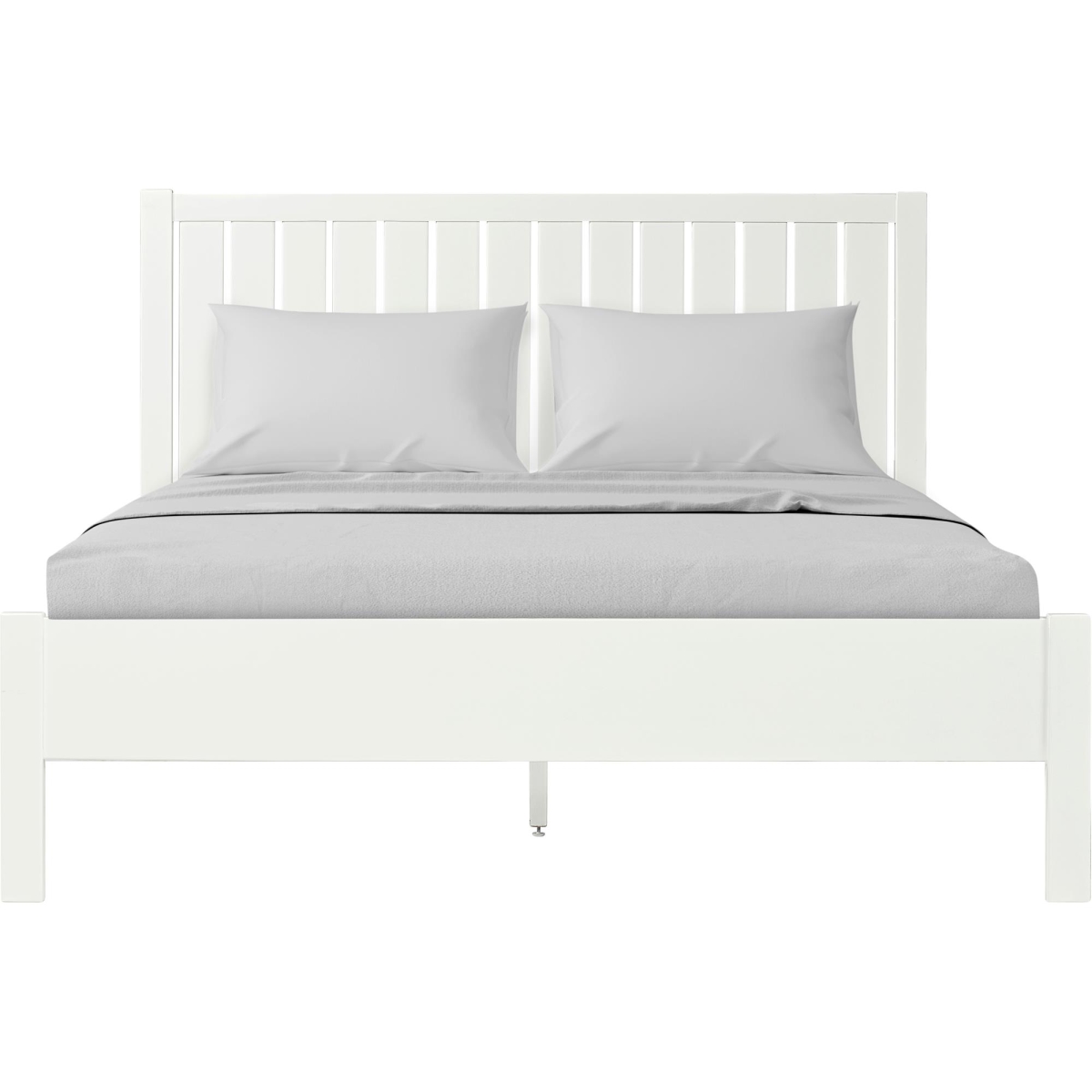 114432 Graham Wooden Platform Bed in White, Queen