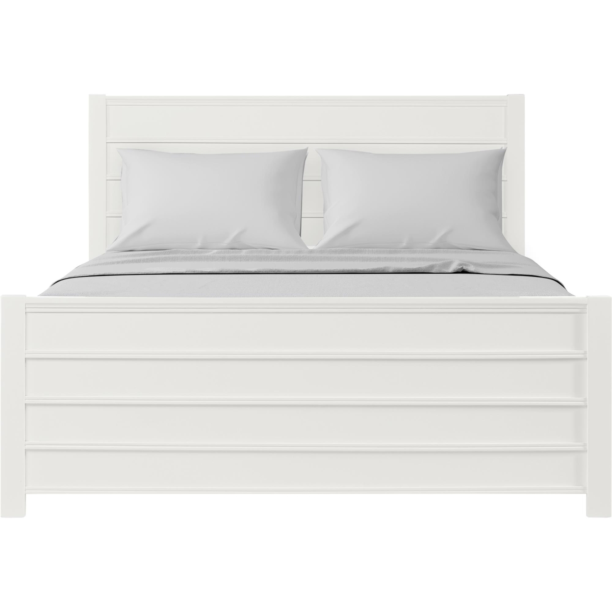 116432 Caroline Wooden Platform Bed in White, Queen