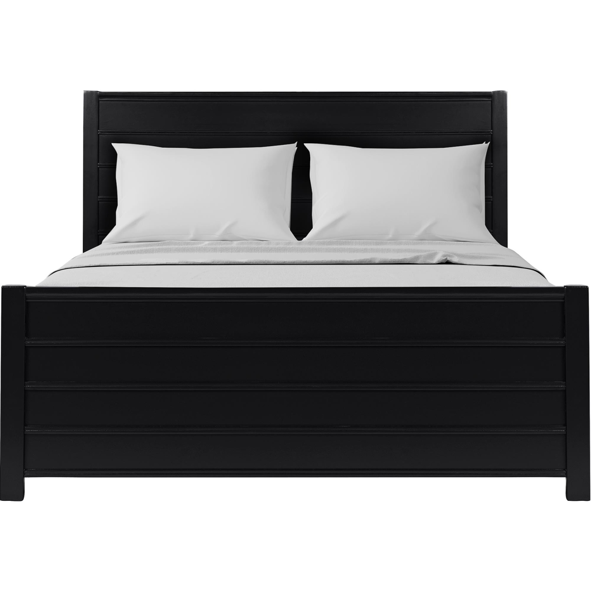116132 Caroline Wooden Platform Bed in Black, Queen