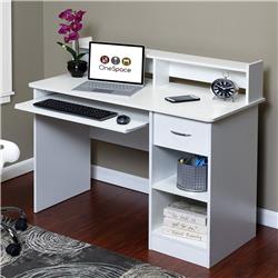 Picture of Comfort 50-LD0101 46.2 x 25.2 x 5.5 in. Essential Computer Desk&#44; Hutch & Pull Out Keyboard - White
