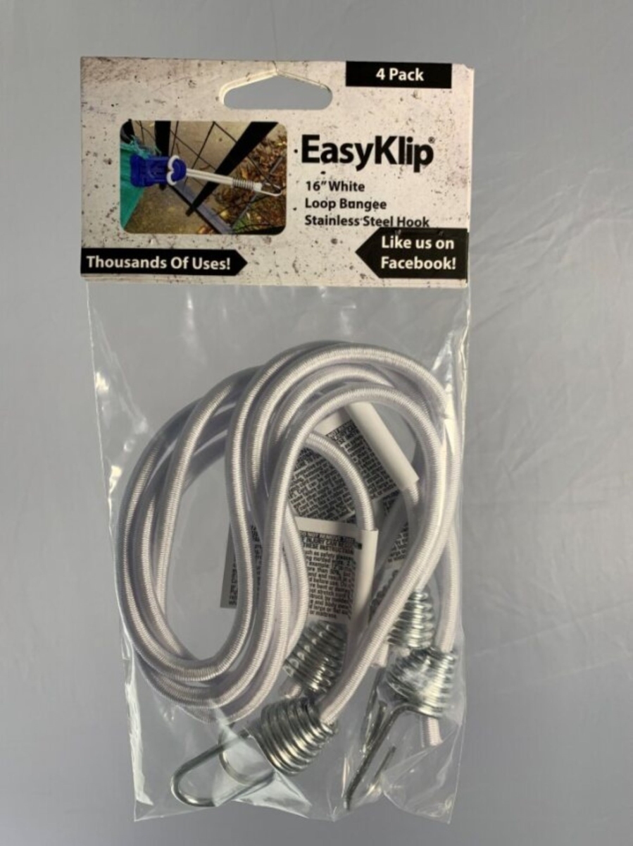 Picture of EasyKlip BL416W EasyKlip Loop Bungee Stainless Steel Hook 16&apos;&#44; White