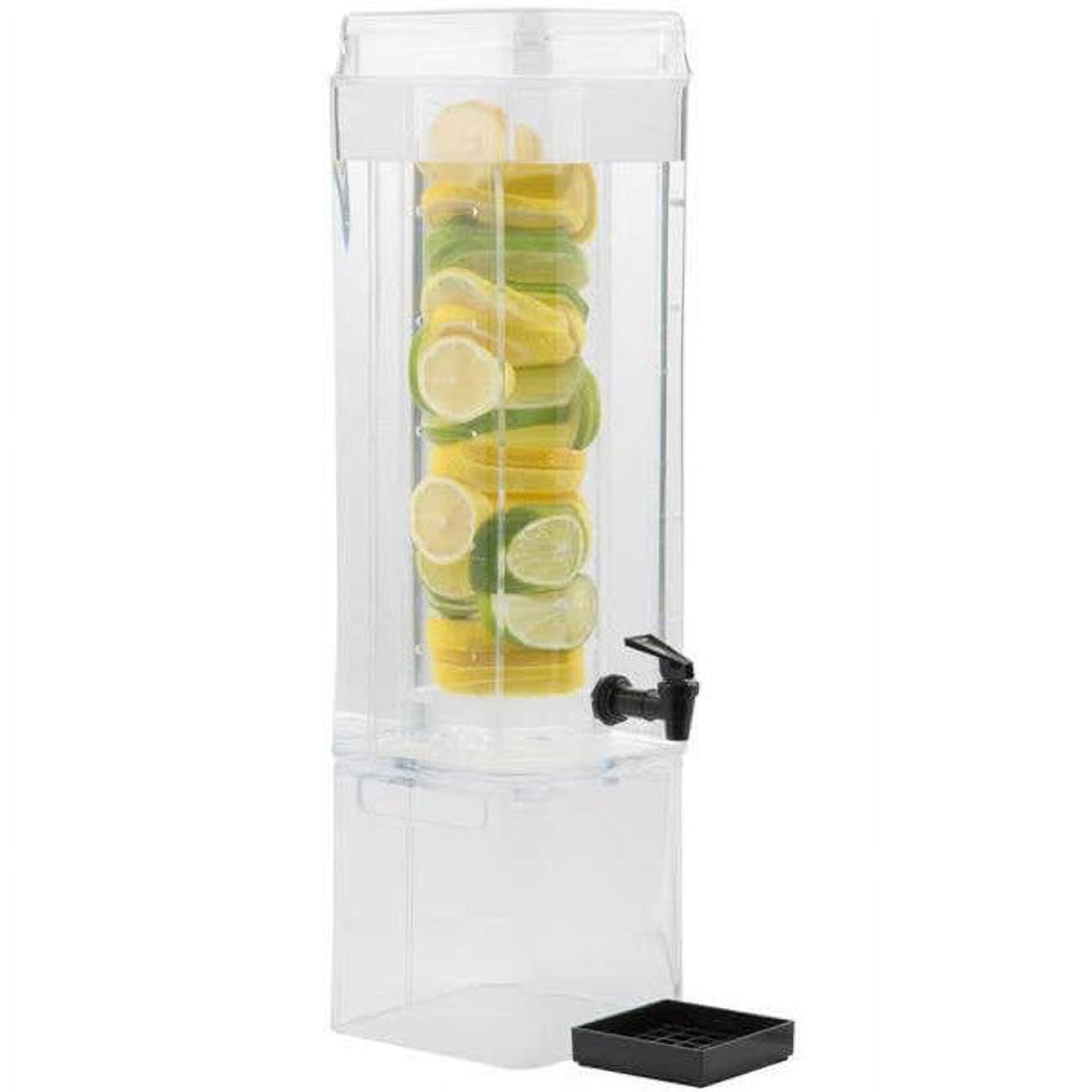 Picture of Cal Mil 1112-3AINFH Classic 3 gal Acrylic Beverage Dispenser with Infusion Chamber & Side Handles - Clear