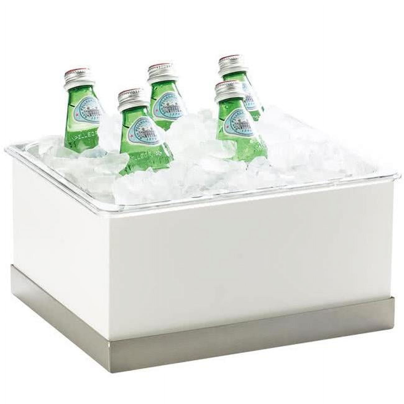 Picture of Cal Mil 3005-10-55 10 x 12 in. Luxe White Ice Housing with Stainless Steel Trim & Clear Pan - White